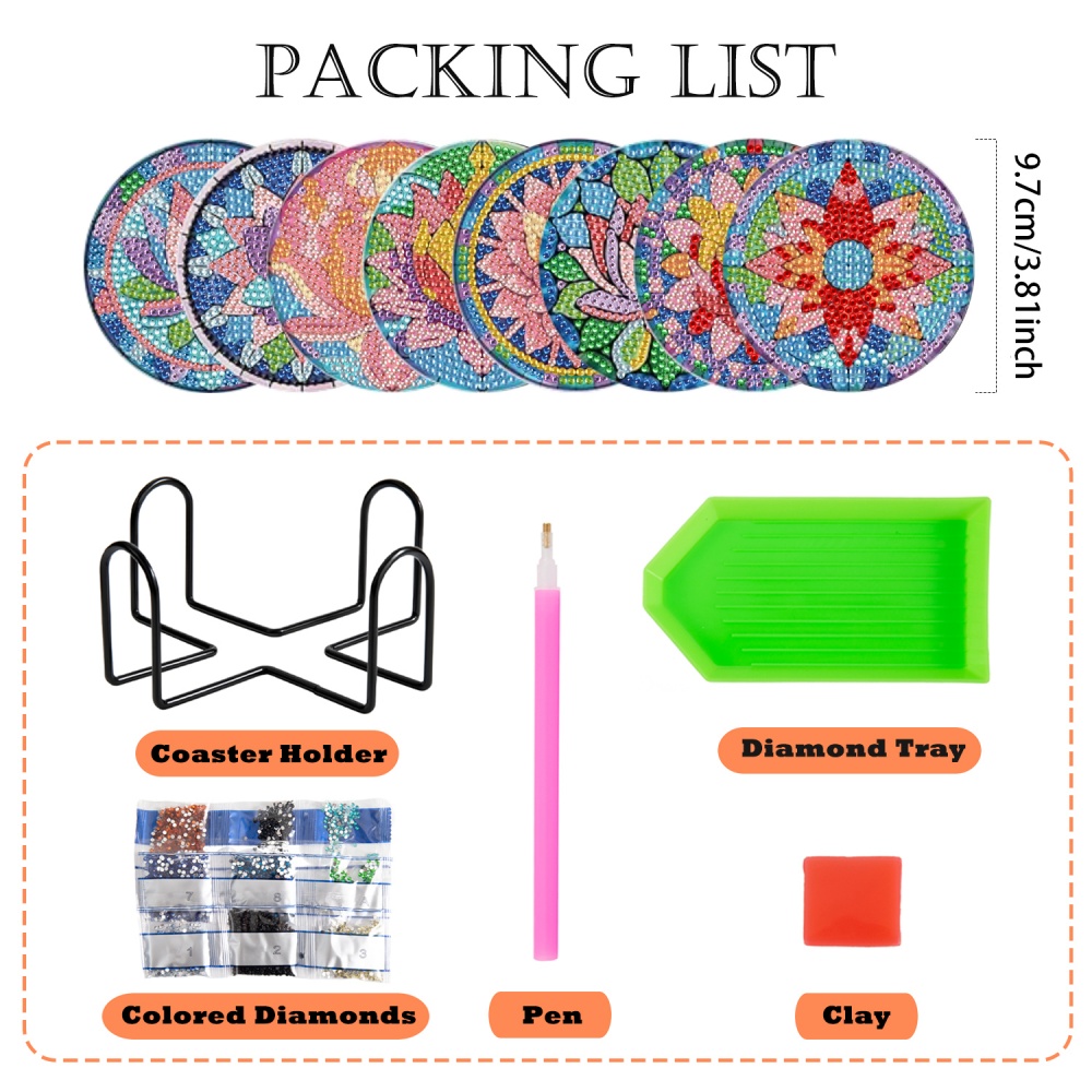 8 pieces/set of diamond painte - Resin Craft Kit 评论和价格