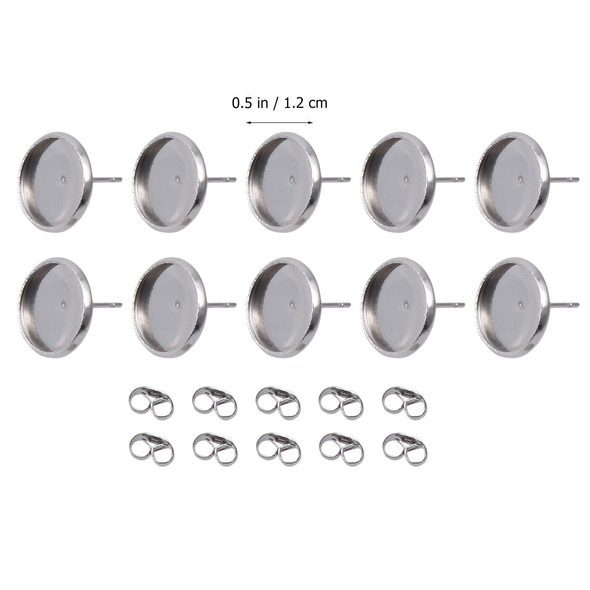 80Pcs Stainless Steel Earring  - Bezels Set Pendant 评论和价格