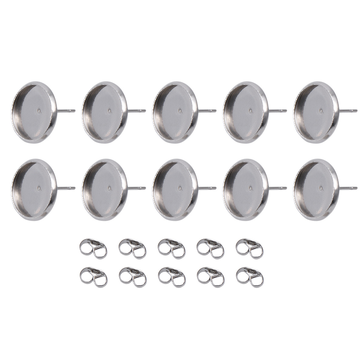 80Pcs Stainless Steel Earring  - Bezels Set Pendant 评论和价格