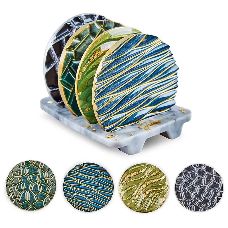 DIY Crystal Epoxy Mold Wave Di - Coaster Mold Round 评论和价格