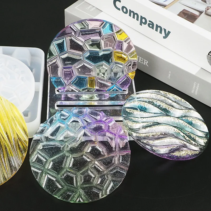 DIY Crystal Epoxy Mold Wave Di - Coaster Mold Round 评论和价格