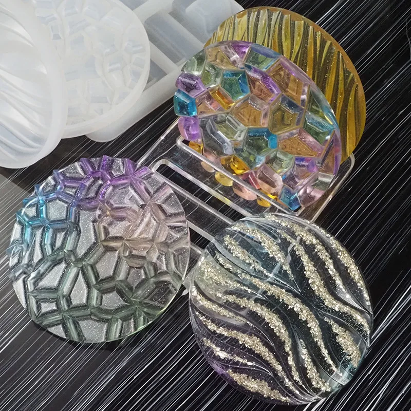 DIY Crystal Epoxy Mold Wave Di - Coaster Mold Round 评论和价格