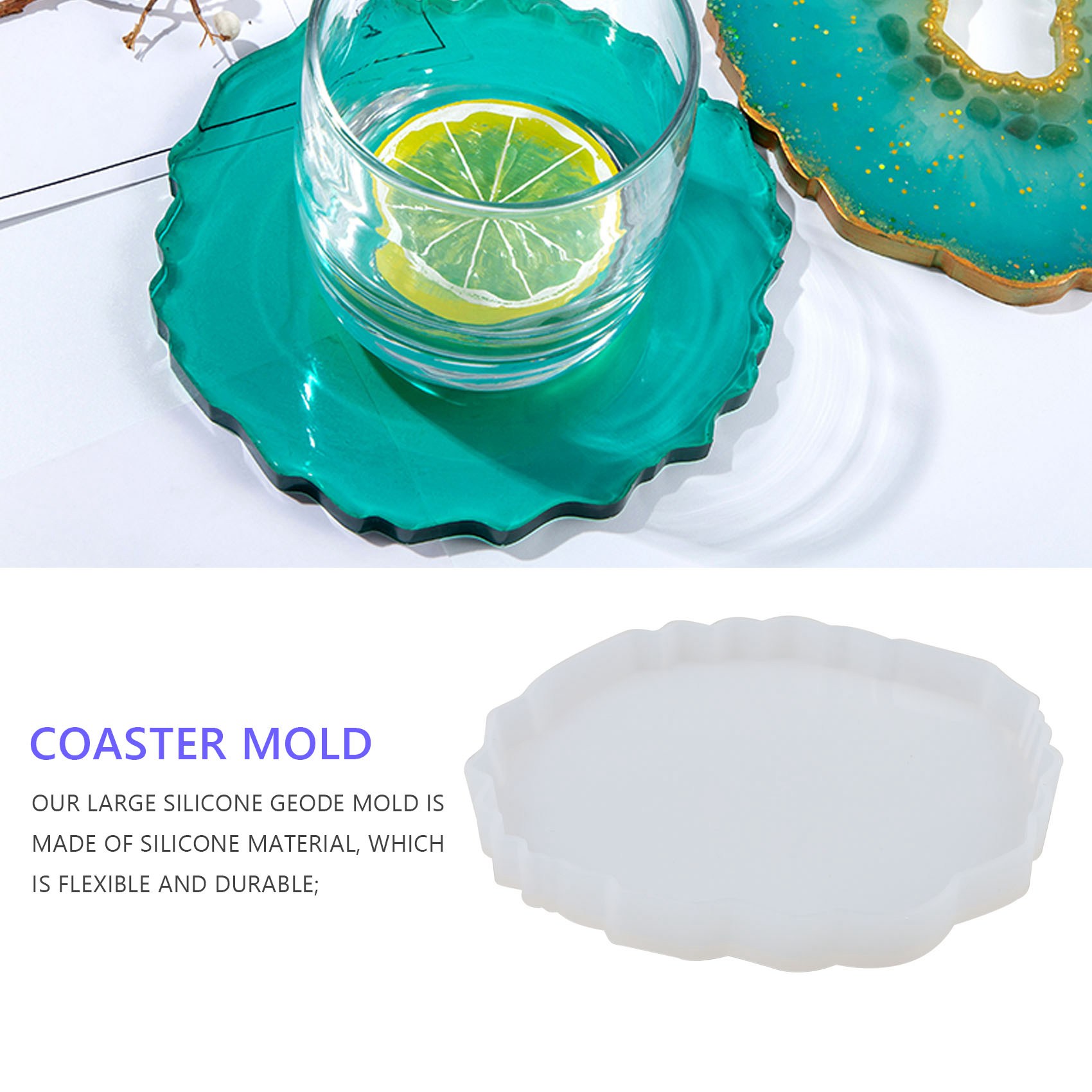 A58Z 6 Pieces Resin Coaster Mo - Geode Mold Silicone 评论和价格