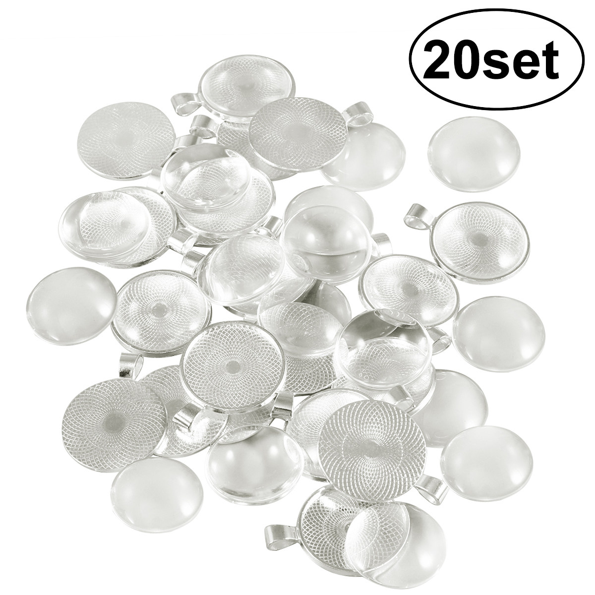 20Set Alloy Round Bezel Settin - Bezels Set Pendant 评论和价格