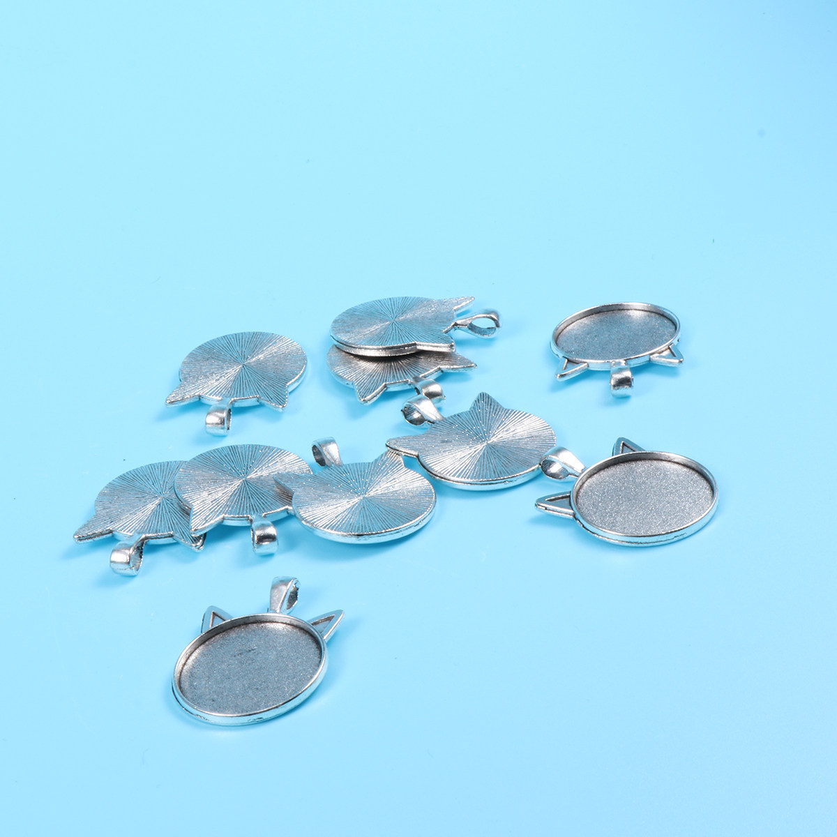 10Pcs Cat Ear Bezel Pendant Tr - Resin Craft Kit 评论和价格