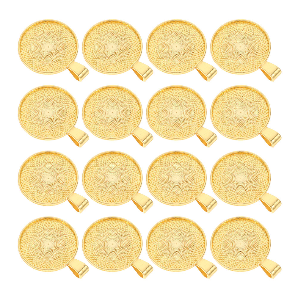 20Pcs Round Pendant Tray Bezel - Bezels Set Pendant 评论和价格