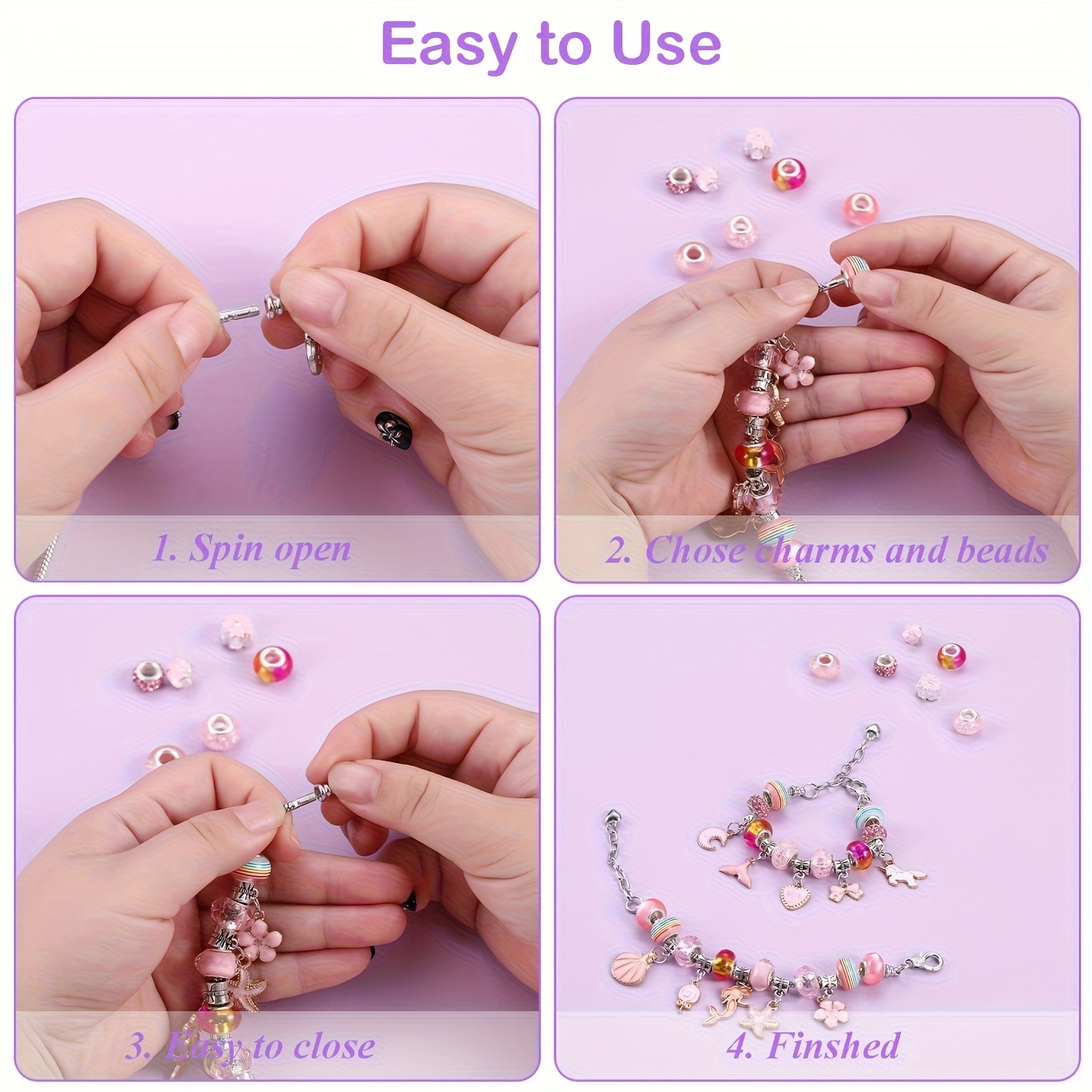 68Pcs Beading Kit with a Viole - Resin Jewelry Kit 评论和价格