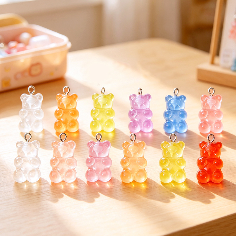 10Pcs Resin Bear Charms with E - Resin Crafts Diy 评论和价格