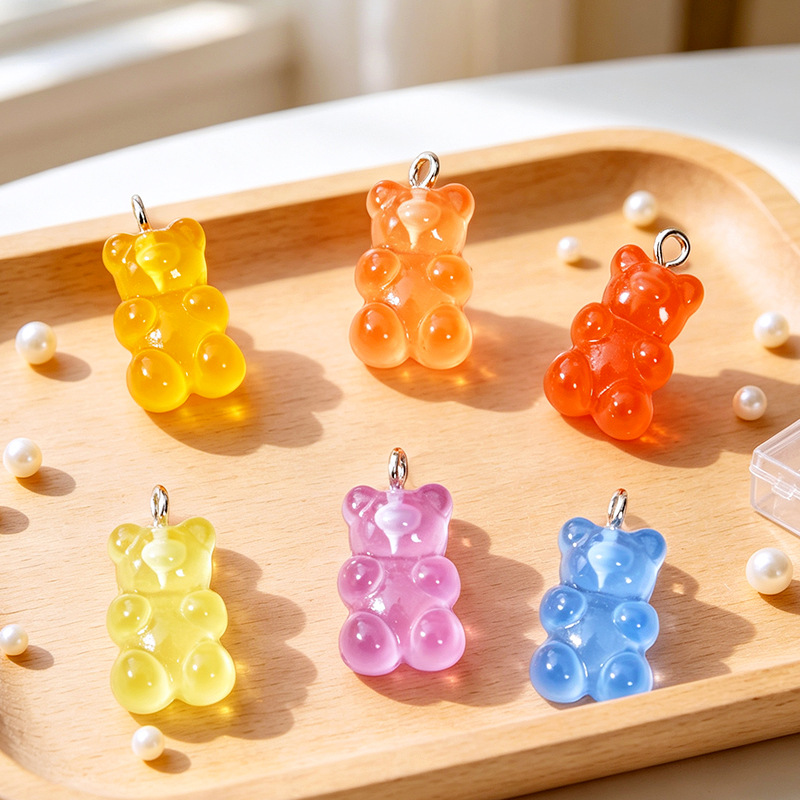 10Pcs Resin Bear Charms with E - Resin Crafts Diy 评论和价格