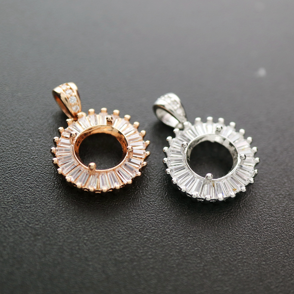 4-12MM Round Bezel Rose Gold S - Bezels Set Pendant 评论和价格