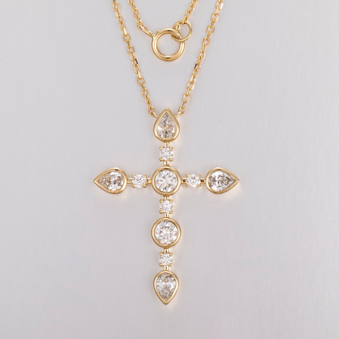 14K Yellow Gold Lab-Grown Diam - Bezels Set Pendant 评论和价格