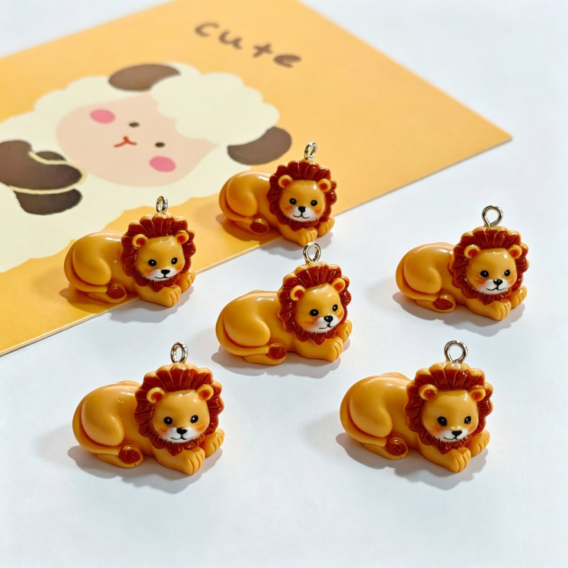 6Pcs Resin Simulation Cute Lio - Resin Crafts Diy 评论和价格