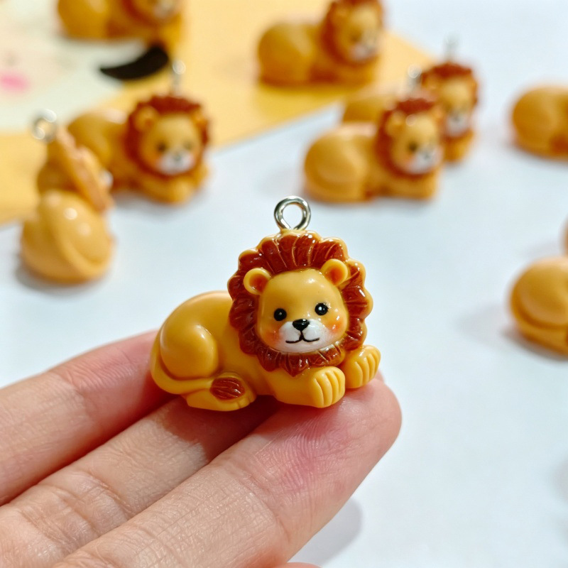 6Pcs Resin Simulation Cute Lio - Resin Crafts Diy 评论和价格