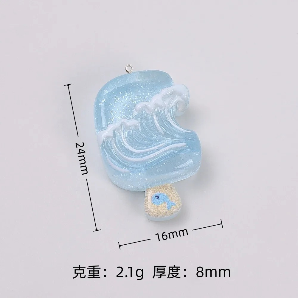 10Pcs Kawaii Summer Popsicle R - Resin Craft Material 评论和价格